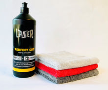 Load image into Gallery viewer, LAZER Perfect Cut All-in-One Polishing Compound + 3 Microfiber Towels 350GSM Laser