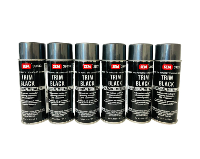 SEM 39033 TRIM BLACK CHARCOAL METALLIC Spray Aerosol 12oz 6 cans