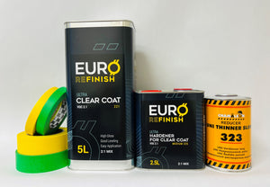 European 7.5L Urethane 2K Clear Coat 221 Mix ratio High Solids Excellent Gloss 2.1 VOC