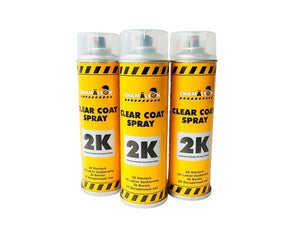 3x 2K AEROSOL CLEAR COAT PREMIUM 500ml ea. spray can includes SLOW hardener! FREE SHIPPING!