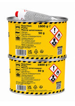 Load image into Gallery viewer, 503 Fiberglass Putty Green 2 x 1800kg (2.5L) Kitty Hair and Hardener Lot of 2