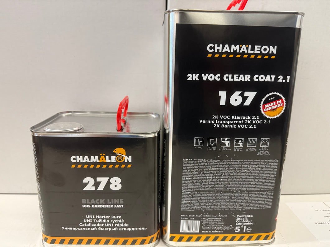 167 Chamaleon European Clear Coat 2K 2:1 Mix High Gloss 7.5L kit