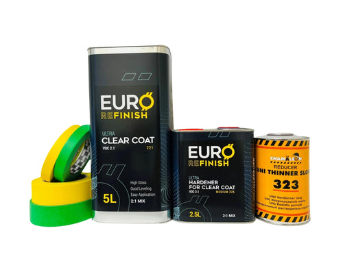 European 7.5L Urethane 2K Clear Coat 221 Mix ratio High Solids Excellent Gloss 2.1 VOC