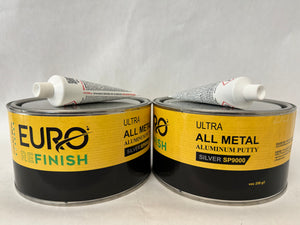 All Metal Polyester Putty 1/2 gallon w/Hardener Made in Europe Grey color