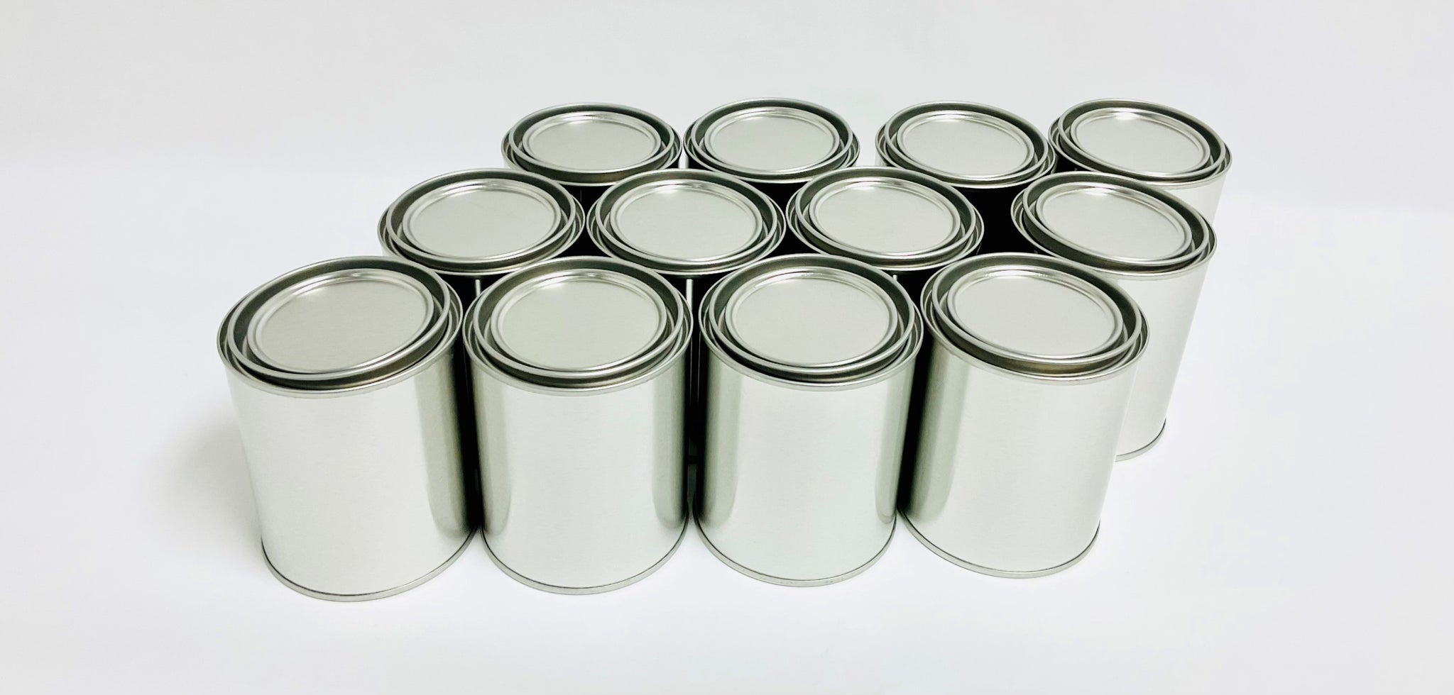 12 Packs Empty Metallic Paint Cans With Cover 1.9 Pint Quart Size
