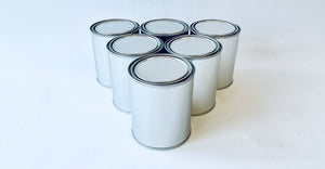 Set of 6x 1 Quart Empty Metal paint cans with lids Automotive Paint Container FREE SHIPPING!