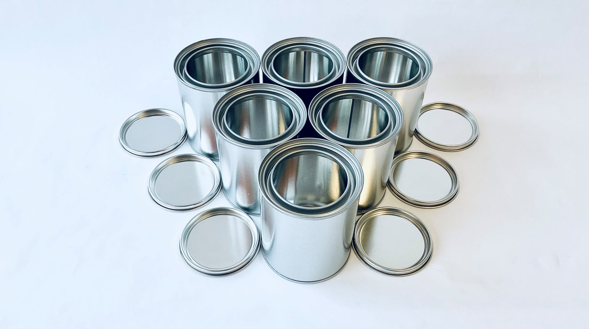 Set of 6x 1 Quart Empty Metal paint cans with lids Automotive Paint  Container FREE SHIPPING!