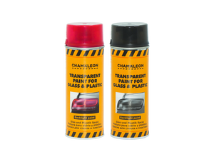 6x 500ml TRANSPARENT PAINT FOR GLASS AND PLASTIC Aerosol Spray RED or BLACK