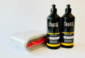 2 Bottles LASER Perfect Shine Liquid Glaze + 3 FREE Microfiber Towels 350GSM