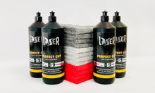 Load image into Gallery viewer, 4x 1Kg Bottles LAZER Perfect Cut All-in-One Polishing Compound +12 Microfiber Towels 350GSM