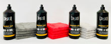 Load image into Gallery viewer, 4x 1Kg Bottles LAZER Perfect Cut All-in-One Polishing Compound +12 Microfiber Towels 350GSM