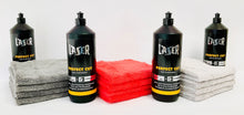 Load image into Gallery viewer, 4x 1Kg Bottles LAZER Perfect Cut All-in-One Polishing Compound +12 Microfiber Towels 350GSM