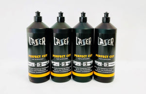 4x 1Kg Bottles LAZER Perfect Cut All-in-One Polishing Compound +12 Microfiber Towels 350GSM