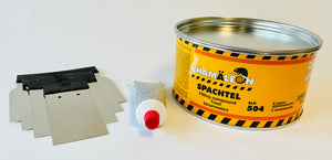 504 All Metal Polyester Putty 1.2 Quart w/Hardener and FREE metal spreader set (4 sizes!) FREE SHIPPING!