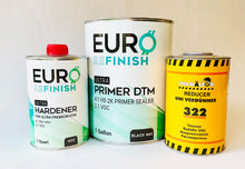 Load image into Gallery viewer, EURO 2K DTM HS Primer Sealer 1 Gallon Kit 2.1 VOC 4:1 Mix &amp; EURO Hardener 1 Quart + Reducer 1 Liter