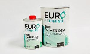 EURO 2K DTM HS Primer Sealer 1 Gallon Kit 2.1 VOC 4:1 Mix ratio Easy to sand &  Hardener (1 Quart)