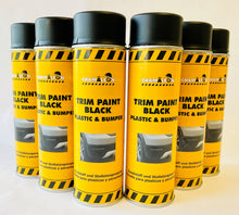 Load image into Gallery viewer, TRIM BLACK PAINT Plastic &amp; Bumper 17oz x 6 Aerosols Spray Autobody Exterior FREE SHIPPING!