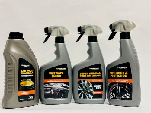 Chamaleon Car Care Set Shampoo Wet Wax Wheel Cleaner Tire Shine Protection